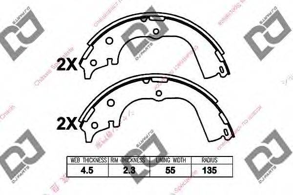 DJ PARTS BS1226 Комплект гальмівних колодок