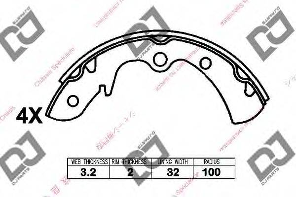 DJ PARTS BS1252 Комплект гальмівних колодок