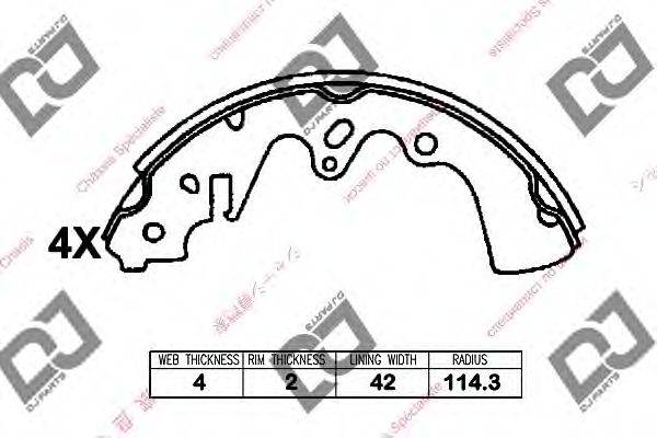 DJ PARTS BS1266 Комплект гальмівних колодок