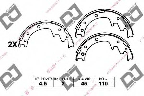 DJ PARTS BS1345 Комплект гальмівних колодок