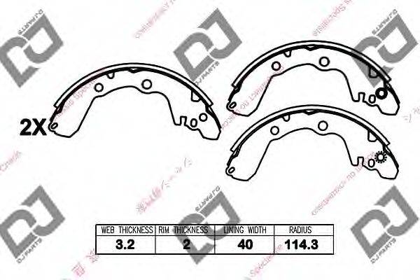 DJ PARTS BS1357 Комплект гальмівних колодок