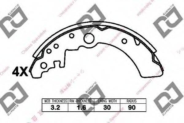 DJ PARTS BS1375 Комплект гальмівних колодок