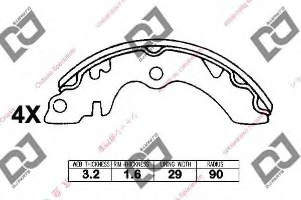 DJ PARTS BS1385 Комплект гальмівних колодок