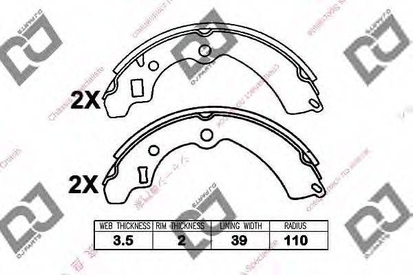 DJ PARTS BS1393 Комплект гальмівних колодок