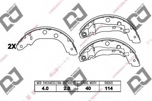 DJ PARTS BS1405 Комплект гальмівних колодок