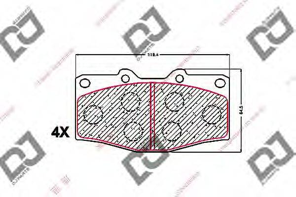 DJ PARTS BP1589 Комплект гальмівних колодок, дискове гальмо