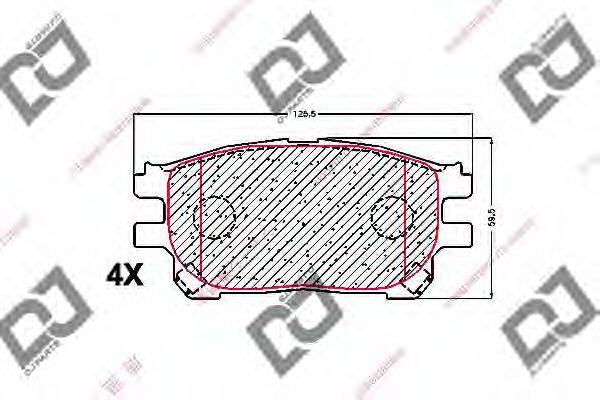 DJ PARTS BP1612 Комплект гальмівних колодок, дискове гальмо