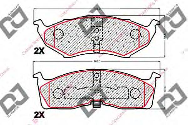 DJ PARTS BP1923 Комплект гальмівних колодок, дискове гальмо