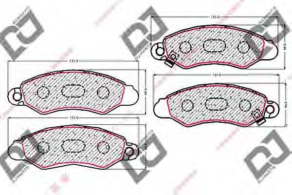 DJ PARTS BP1934 Комплект гальмівних колодок, дискове гальмо