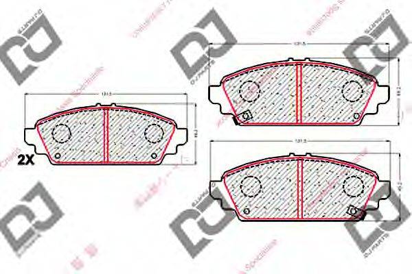 DJ PARTS BP1756 Комплект гальмівних колодок, дискове гальмо