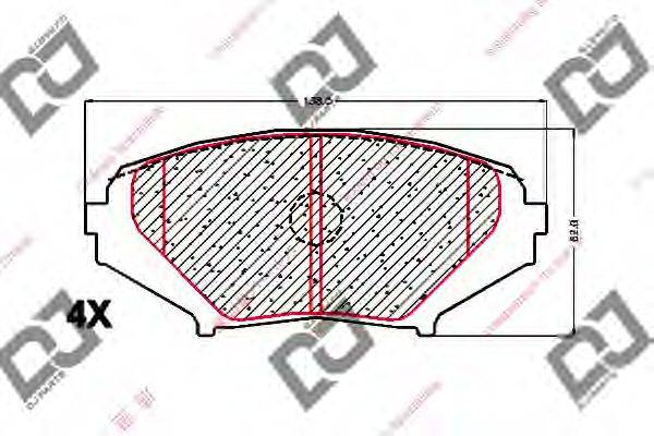 DJ PARTS BP1681 Комплект гальмівних колодок, дискове гальмо