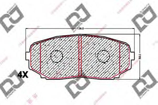 DJ PARTS BP1687 Комплект гальмівних колодок, дискове гальмо