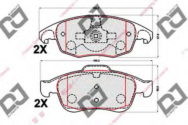 DJ PARTS BP2131 Комплект гальмівних колодок, дискове гальмо