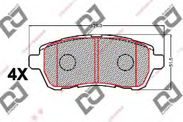 DJ PARTS BP2142 Комплект гальмівних колодок, дискове гальмо