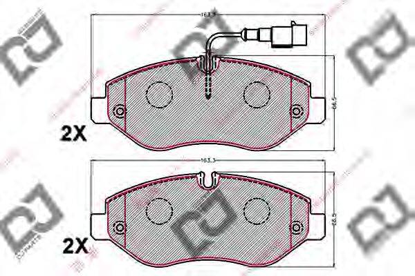 DJ PARTS BP2143 Комплект гальмівних колодок, дискове гальмо