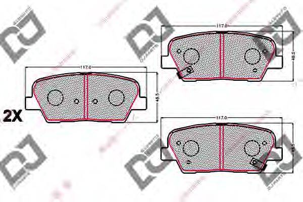 DJ PARTS BP2154 Комплект гальмівних колодок, дискове гальмо