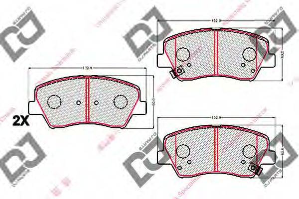 DJ PARTS BP2161 Комплект гальмівних колодок, дискове гальмо