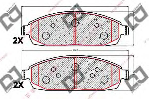 DJ PARTS BP2026 Комплект гальмівних колодок, дискове гальмо