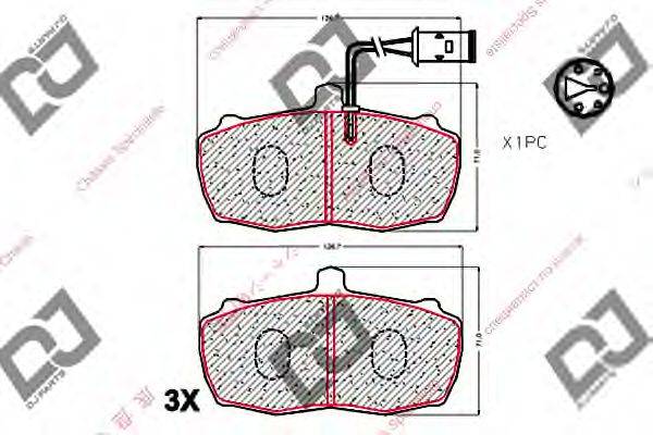 DJ PARTS BP2035 Комплект гальмівних колодок, дискове гальмо