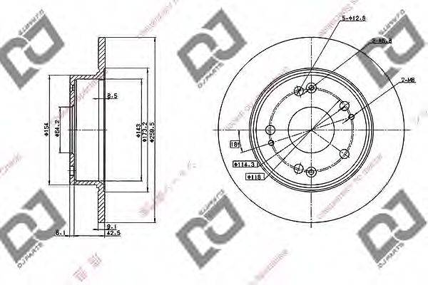 DJ PARTS BD1043 гальмівний диск