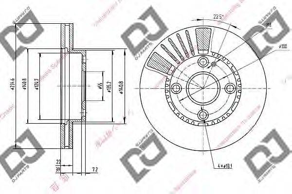 DJ PARTS BD1051 гальмівний диск