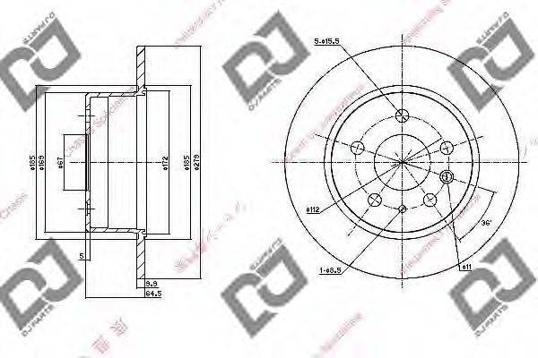 DJ PARTS BD1127 гальмівний диск