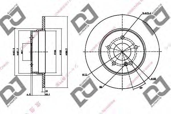 DJ PARTS BD1138 гальмівний диск