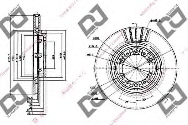 DJ PARTS BD1234 гальмівний диск