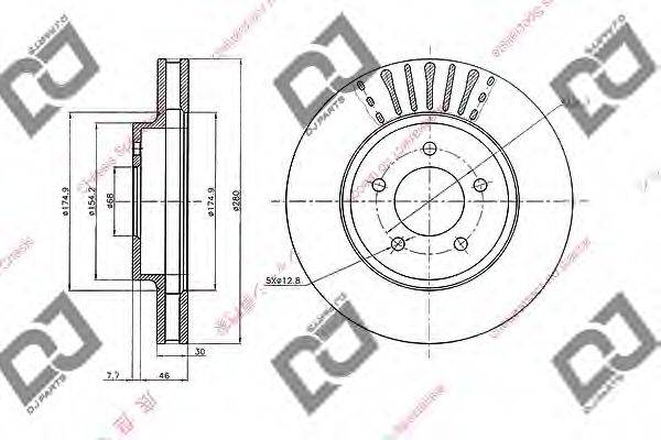 DJ PARTS BD1962 гальмівний диск