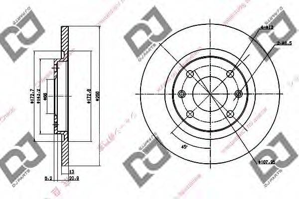 DJ PARTS BD1191 гальмівний диск