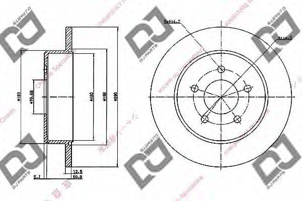 DJ PARTS BD1194 гальмівний диск