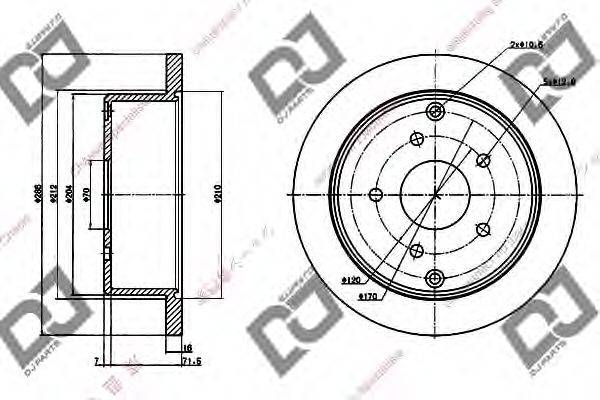 DJ PARTS BD1197 гальмівний диск