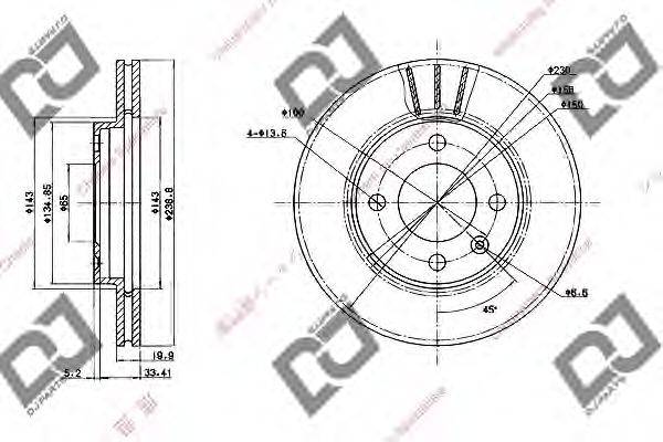 DJ PARTS BD1978 гальмівний диск