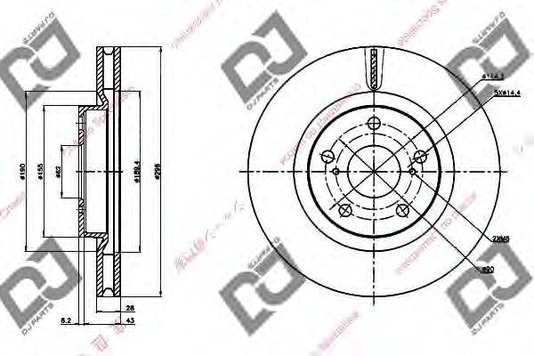 DJ PARTS BD1247 гальмівний диск