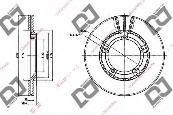 DJ PARTS BD1255 гальмівний диск