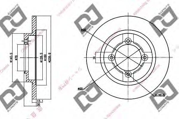 DJ PARTS BD1267 гальмівний диск