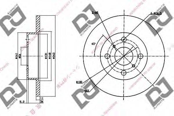 DJ PARTS BD1268 гальмівний диск