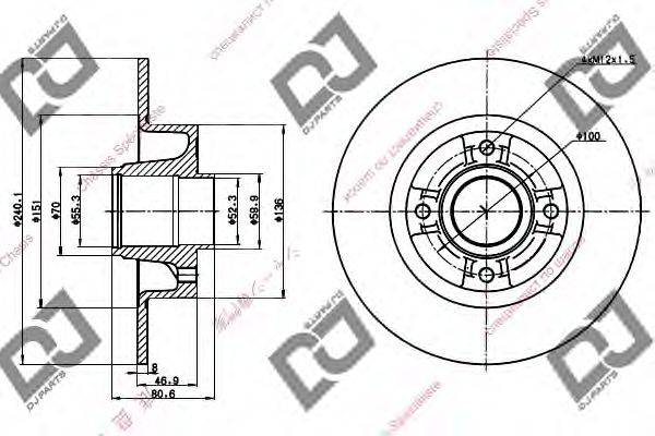 DJ PARTS BD1318 гальмівний диск