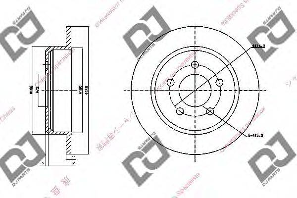 DJ PARTS BD1696 гальмівний диск