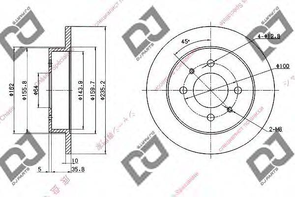 DJ PARTS BD1751 гальмівний диск