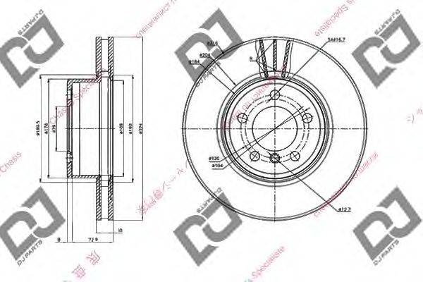 DJ PARTS BD1630 гальмівний диск