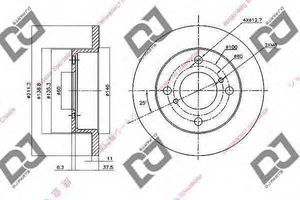 DJ PARTS BD1570 гальмівний диск