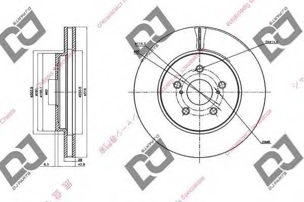 DJ PARTS BD1440 гальмівний диск