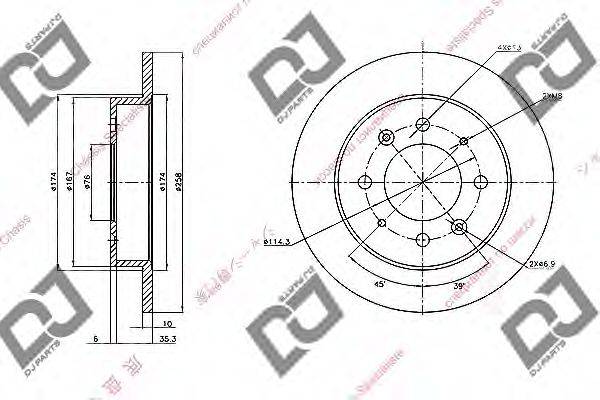 DJ PARTS BD1372 гальмівний диск