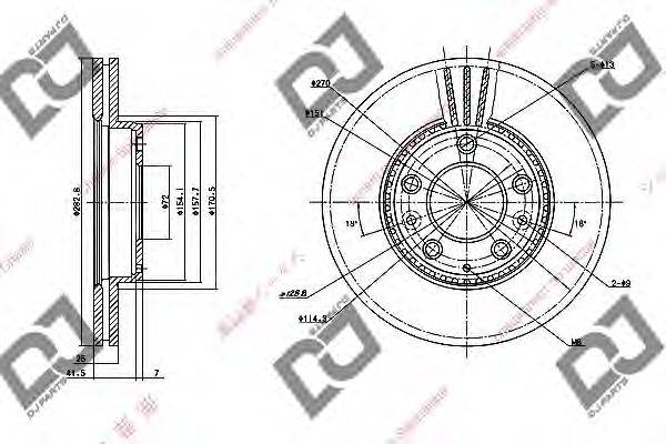 DJ PARTS BD1380 гальмівний диск