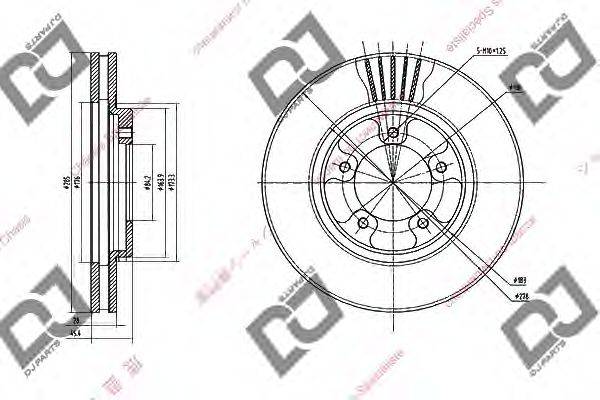 DJ PARTS BD1445 гальмівний диск