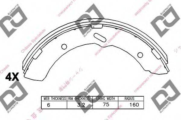 DJ PARTS BS1347 Комплект гальмівних колодок