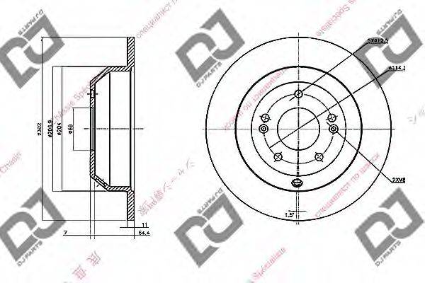 DJ PARTS BD2196 гальмівний диск