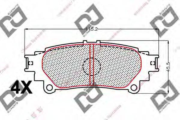 DJ PARTS BP2202 Комплект гальмівних колодок, дискове гальмо