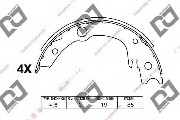 DJ PARTS BS1424 Комплект гальмівних колодок